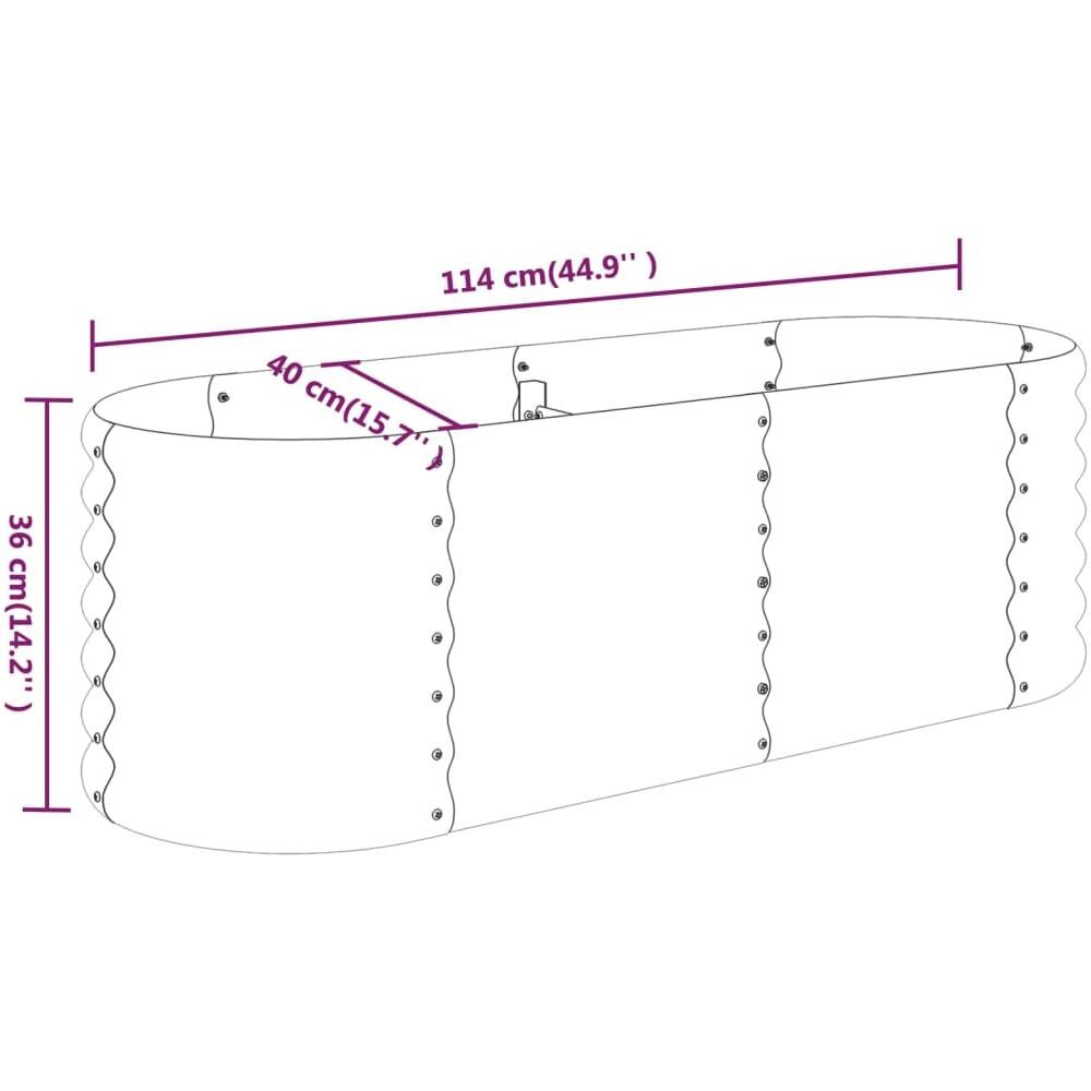 Letto Giardino Acciaio Verniciato a Polvere 114x40x36cm Argento - Foto 5