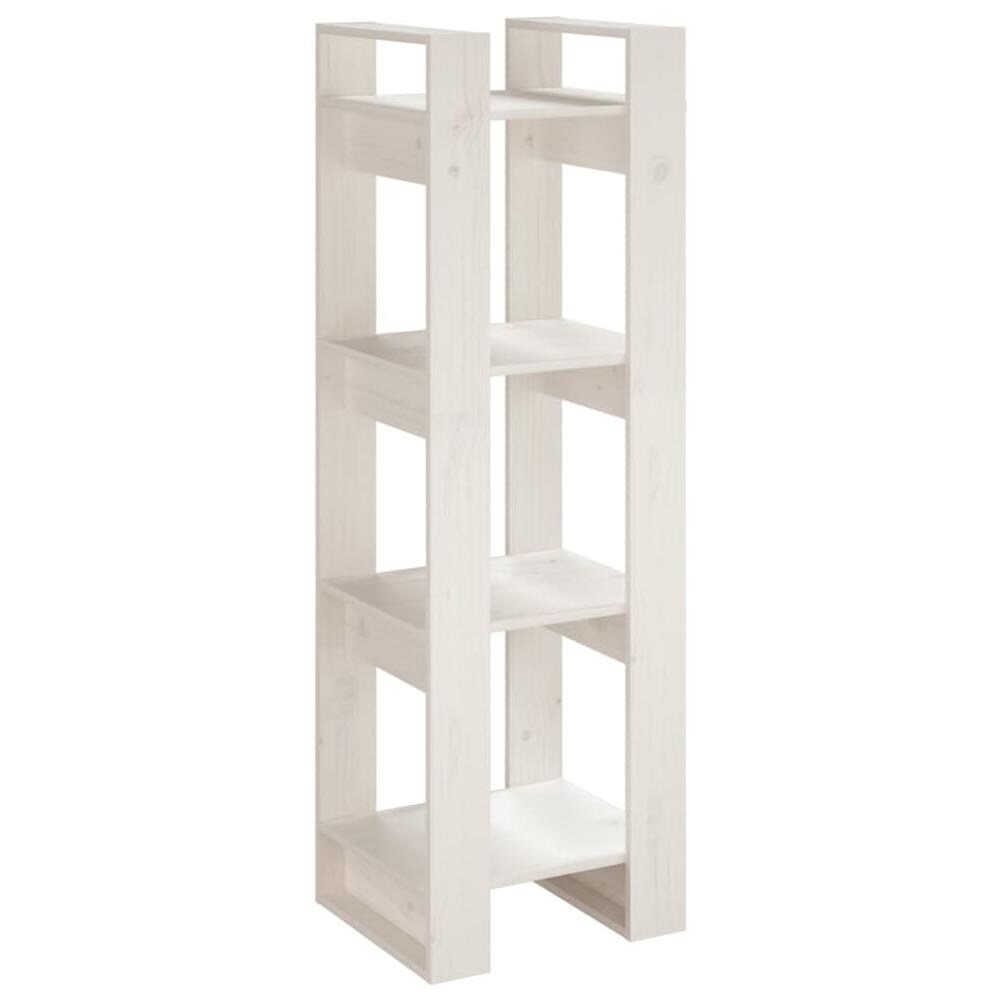Libreria /divisorio Bianco 41x35x125cm In Legno Massello Di Pino - Foto 2