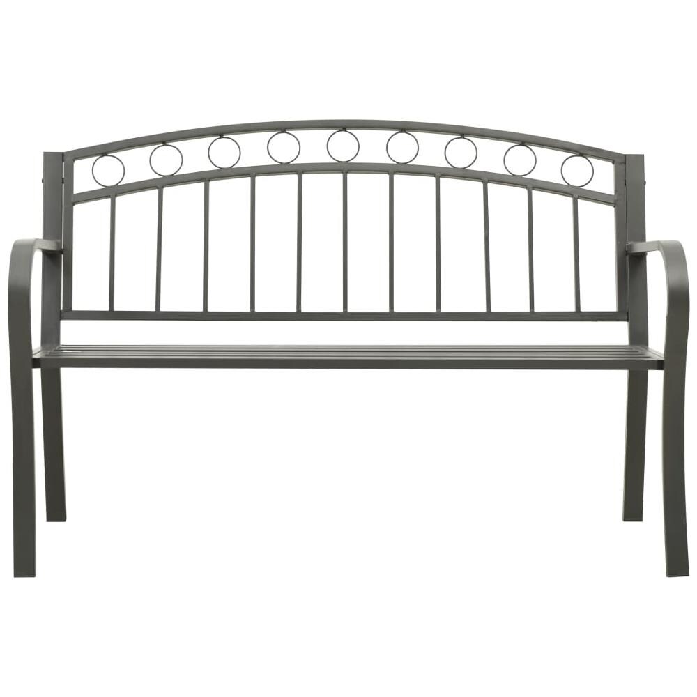 Panca da Giardino Grigia 120 cm Acciaio - Foto 2