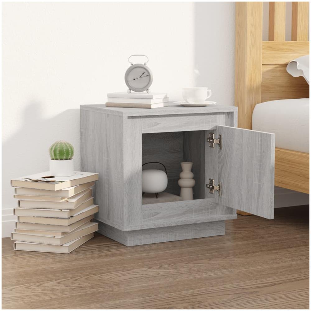 Comodino Grigio Sonoma 44x35x45 Cm In Legno Multistrato - Foto 3