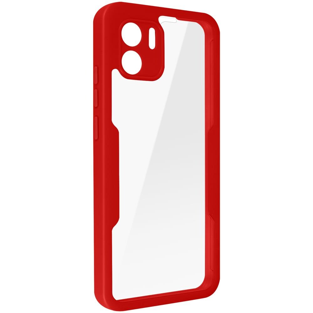 Cover Xiaomi Redmi A1 E Redmi A2 Retro Plexiglass Fronte Polimero Bordo Rosso - Foto 5