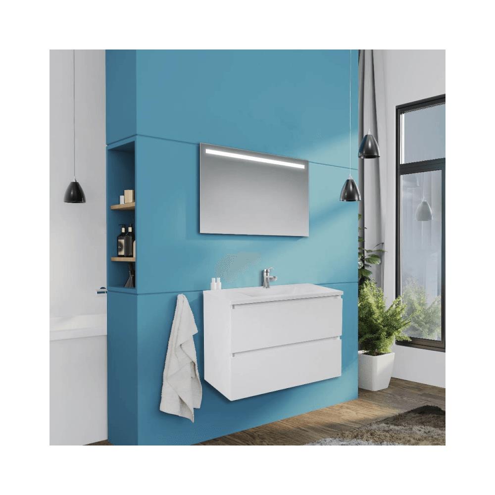 Mobile Bagno Sospeso Carezza Bianco Lucido 80x46x54 H - Foto 1