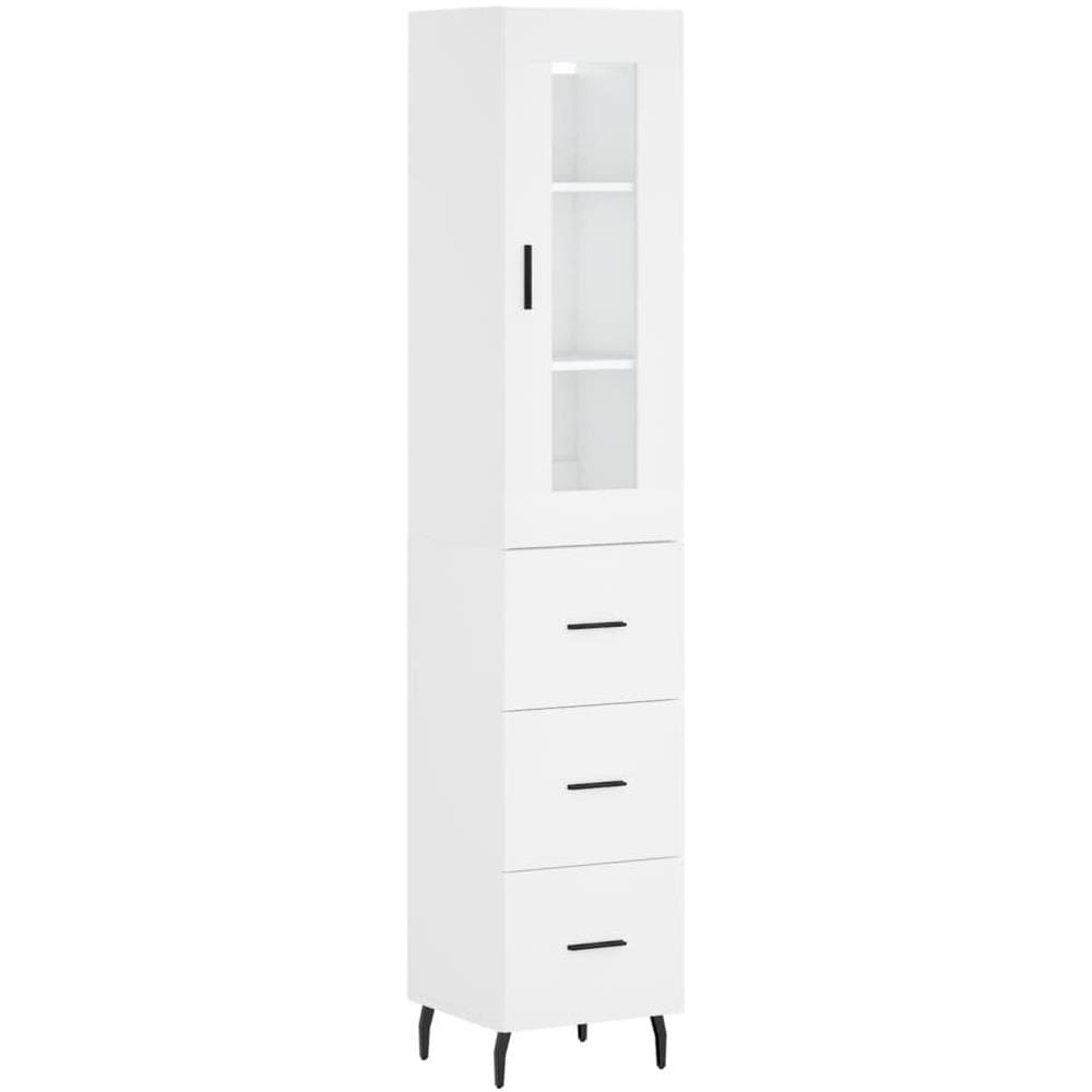 Credenza Bianca 34,5x34x180 Cm In Legno Multistrato - Foto 2