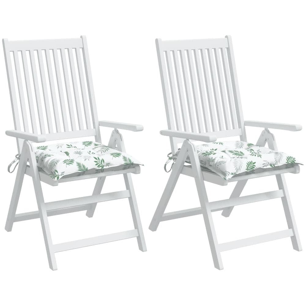 Cuscini Per Sedia 2 Pz A Foglie 50x50x7 Cm Tessuto Oxford - Foto 3