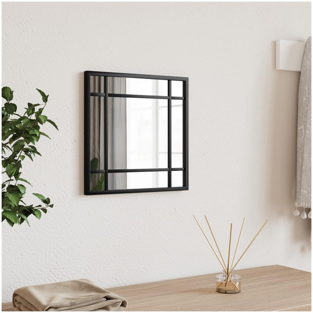 Specchio Da Parete Nero 30x30 Cm Quadrato In Ferro - Foto 1