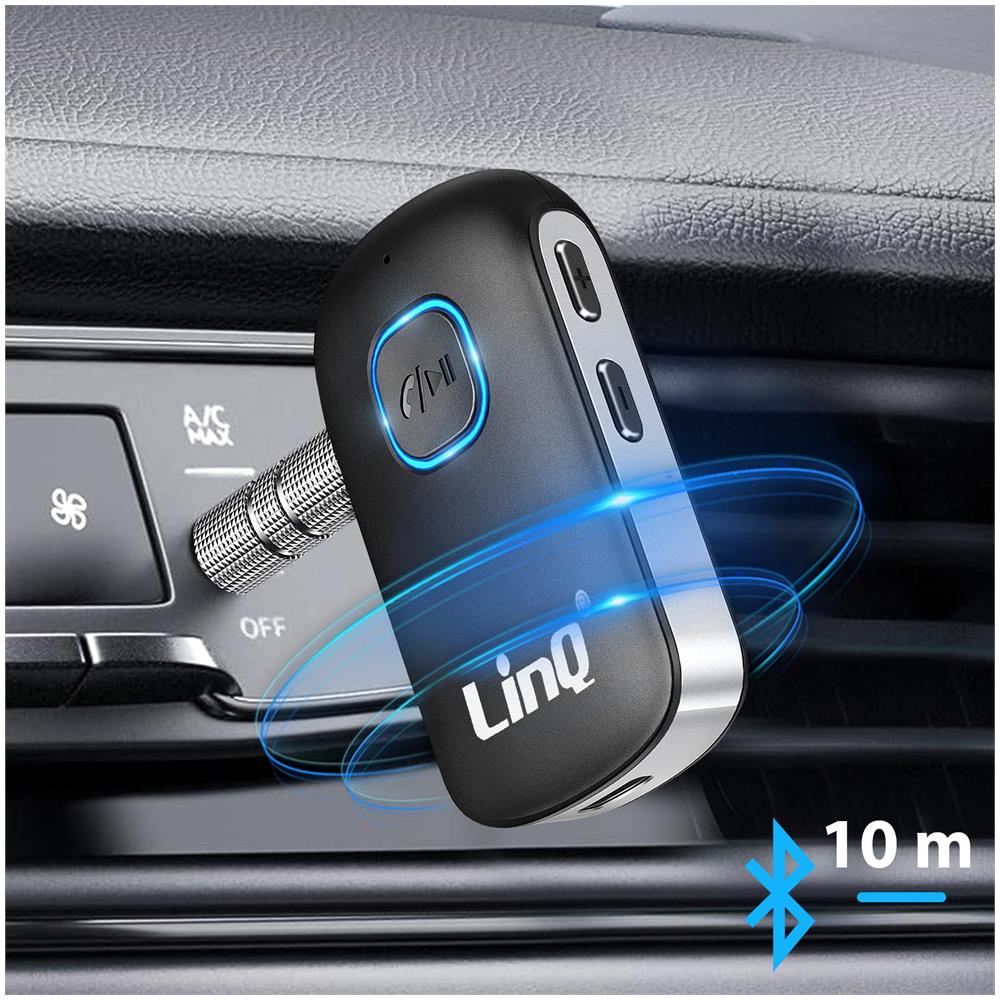 Ricevitore Audio Bluetooth Per Auto Kit Vivavoce Tasti Controllo Linq Nero - Foto 2