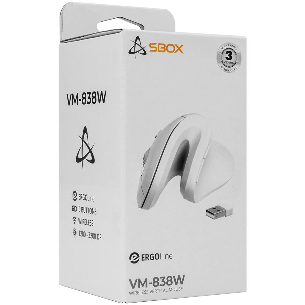 Mouse Verticale Ottico Ergonomico Wireless Bianco - Foto 3