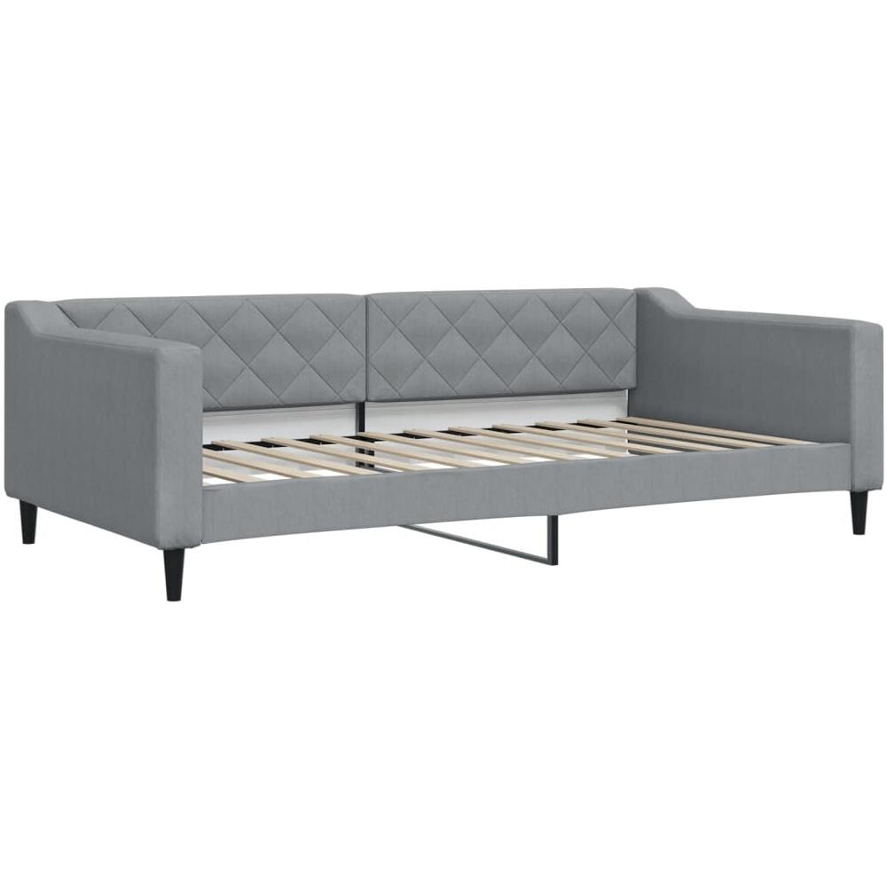 Letto Da Giorno Grigio Chiaro 100x200 Cm In Tessuto - Foto 1