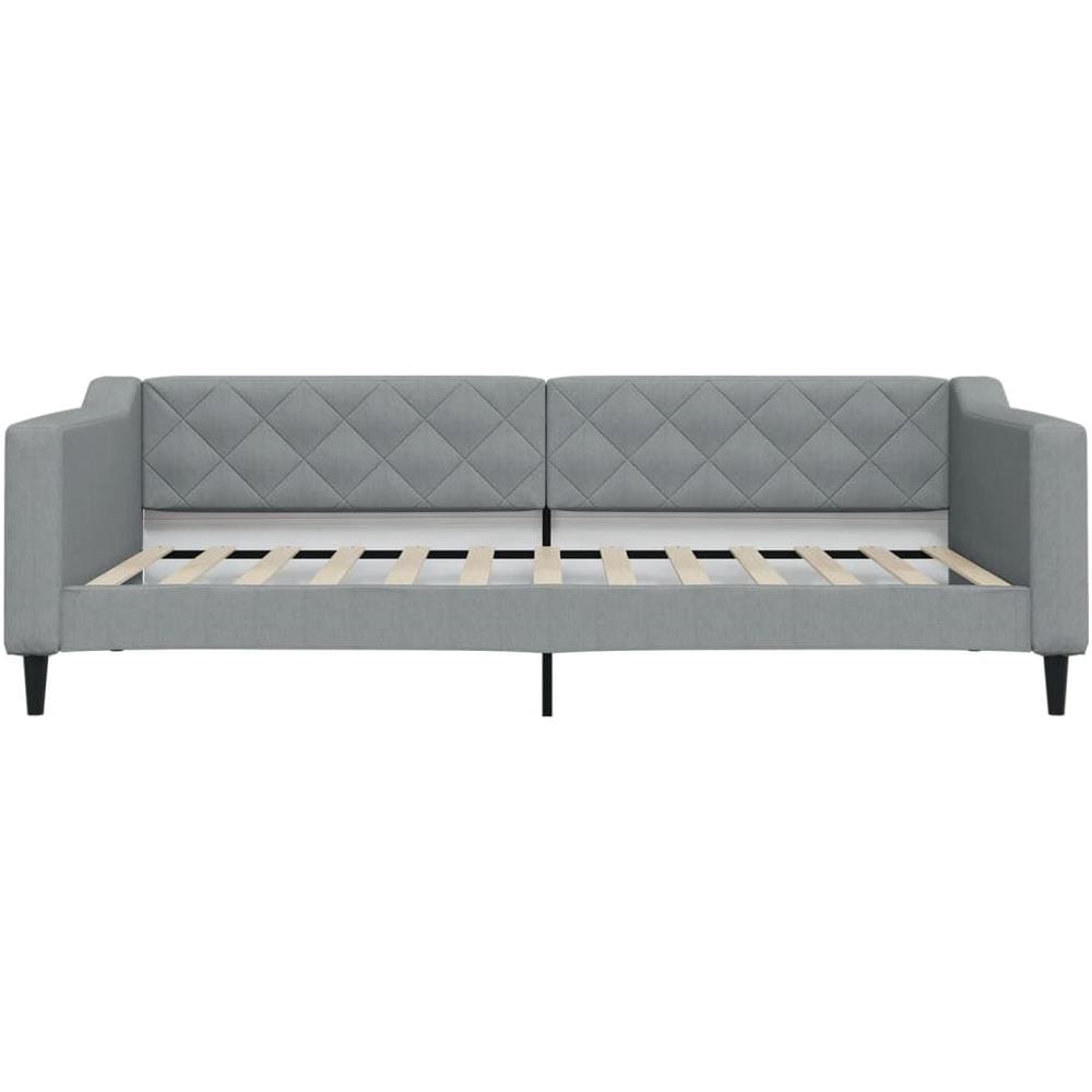 Letto Da Giorno Grigio Chiaro 100x200 Cm In Tessuto - Foto 2