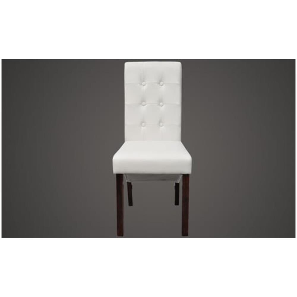 2 Pz Sedie Sala Da Pranzo In Pelle Artificiale Bianco Antico - Foto 2