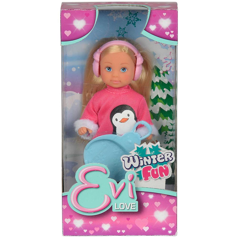 Evi Love - Divertimento Sulla Neve - Bambolina Con Slittino E Paraorecchie - Foto 1