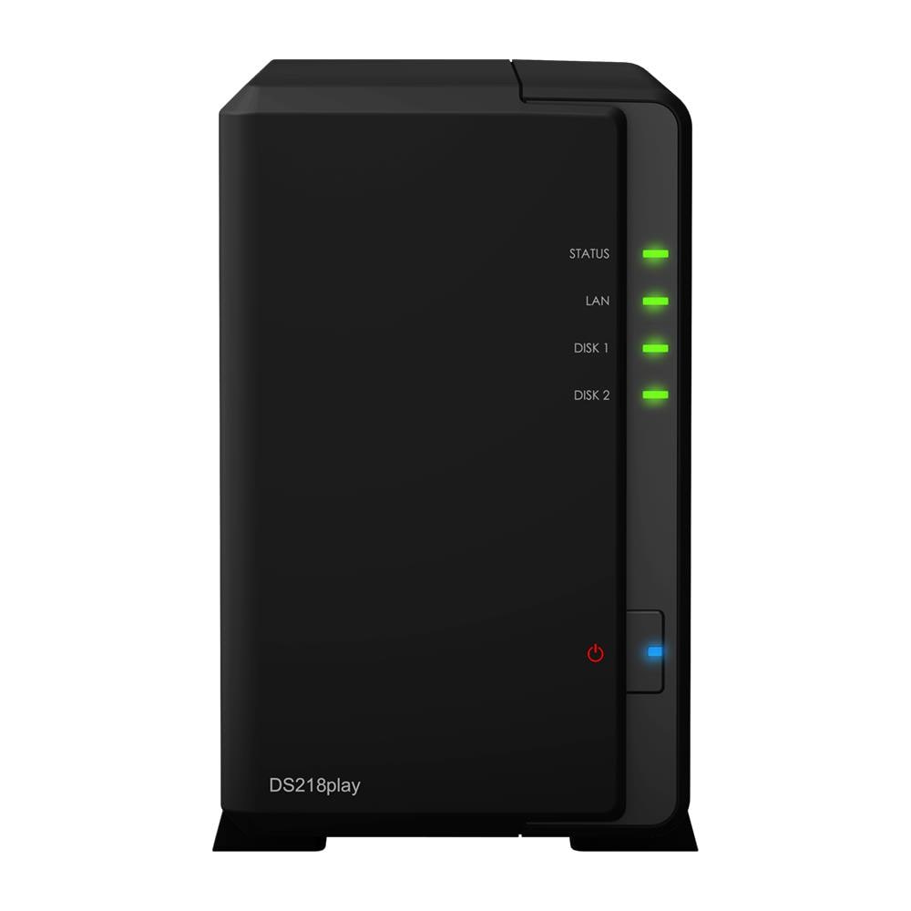 外付けハードディスク・ドライブ Synology NAS DiskStation DS218play SYNOLOGY - NAS DS218 PLAY Compatta / 1 GB DDR4 / Interfaccia SATA