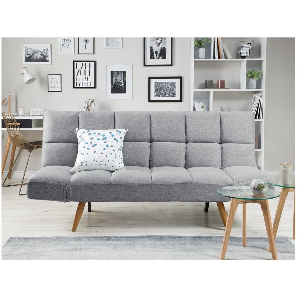 Divano Letto In Tessuto Grigio Chiaro Ingaro - Foto 2