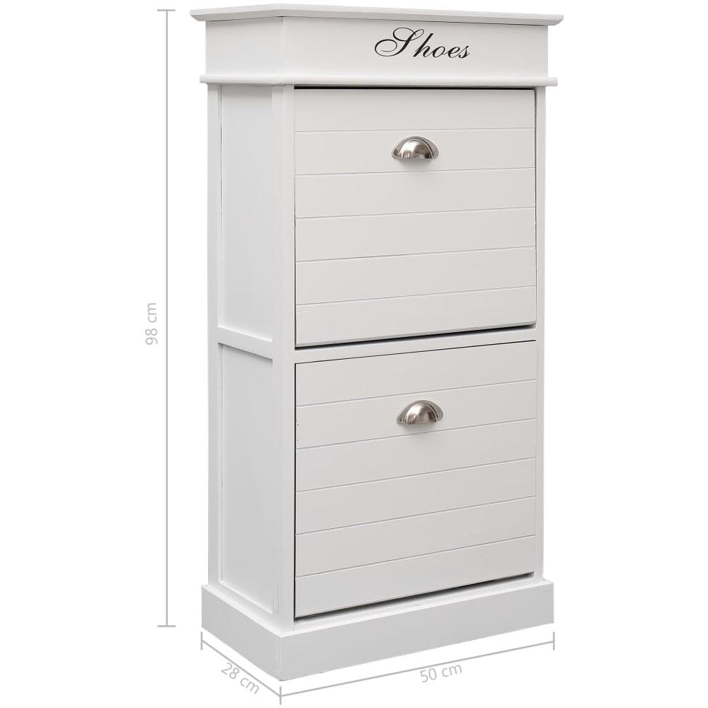 Scarpiera Bianca 50x28x98 Cm In Legno Di Paulownia - Foto 8