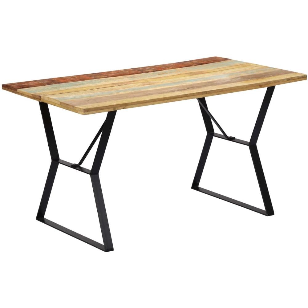 Tavolo Da Pranzo 140x80x76 Cm In Legno Massello Di Recupero - Foto 8