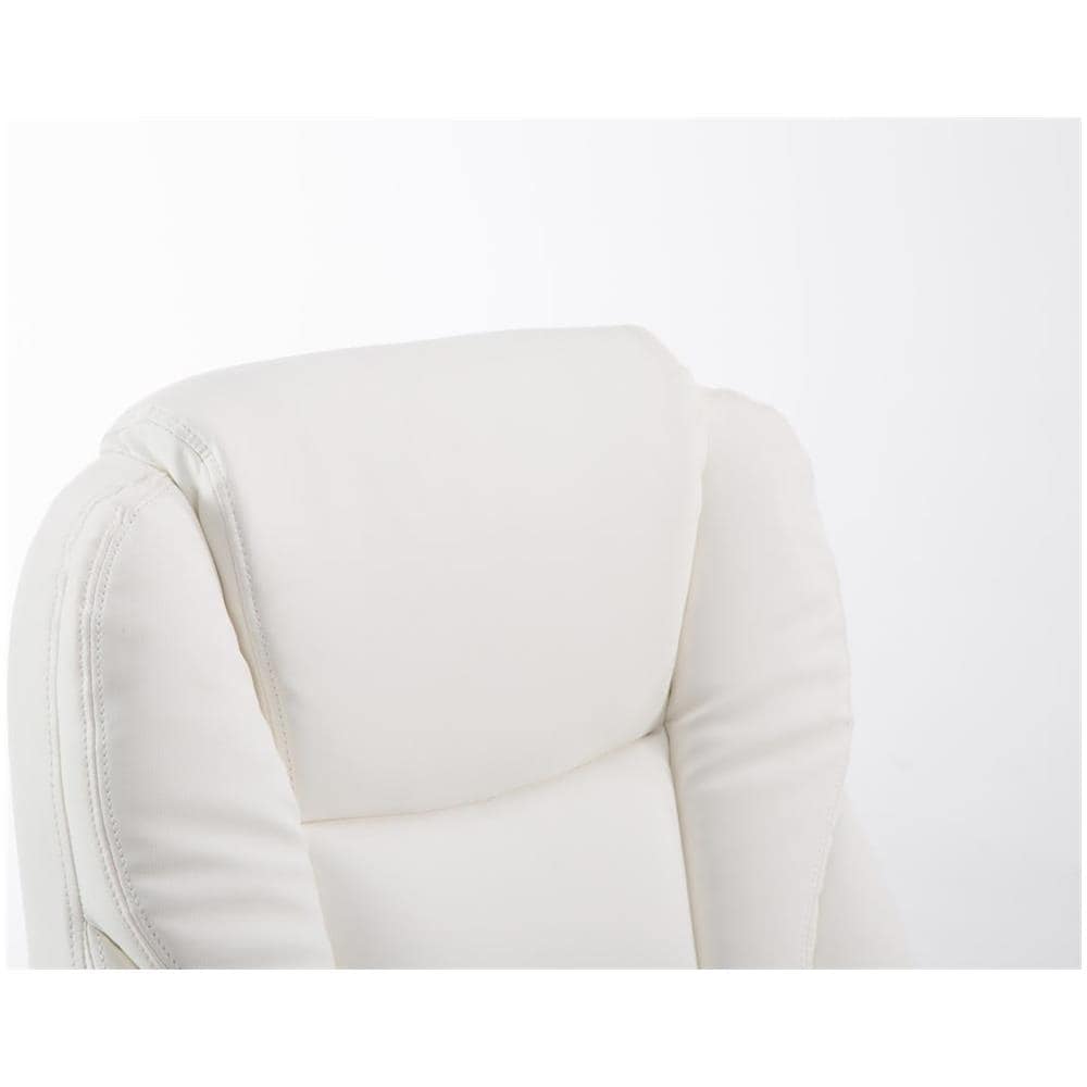 Sedia Ufficio Pacific in Similpelle - Poltrona Studio Carico Max 150 kg I Sedia Pc Imbottita e Regolabile I Poltrona Ufficio Ergonomica con Poggiapiedi e Ruote Antiattrito Bianco - Foto 5