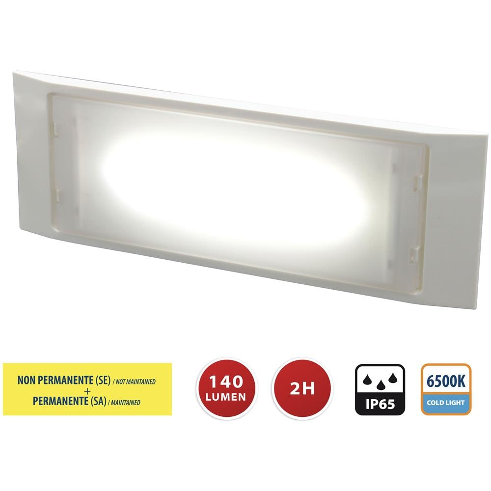 Luce Di Emergenza Sa + Se 140 Lumen Autonomia 120 Mn Ip65 Holly - Foto 5
