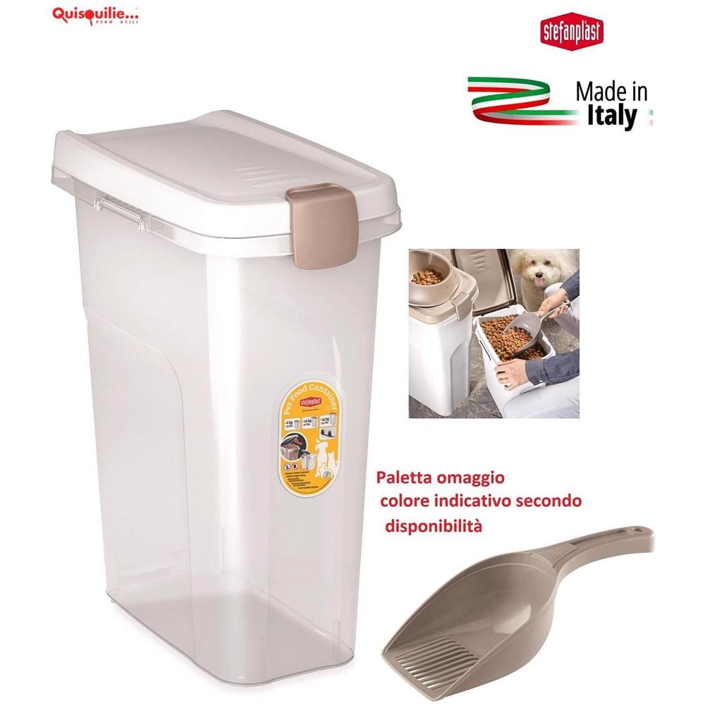 Pet Food Container Contenitore Per Cibo + Paletta Omaggio Qualità Extra 100 % Made In Italy - 15 Trasparente - Foto 1