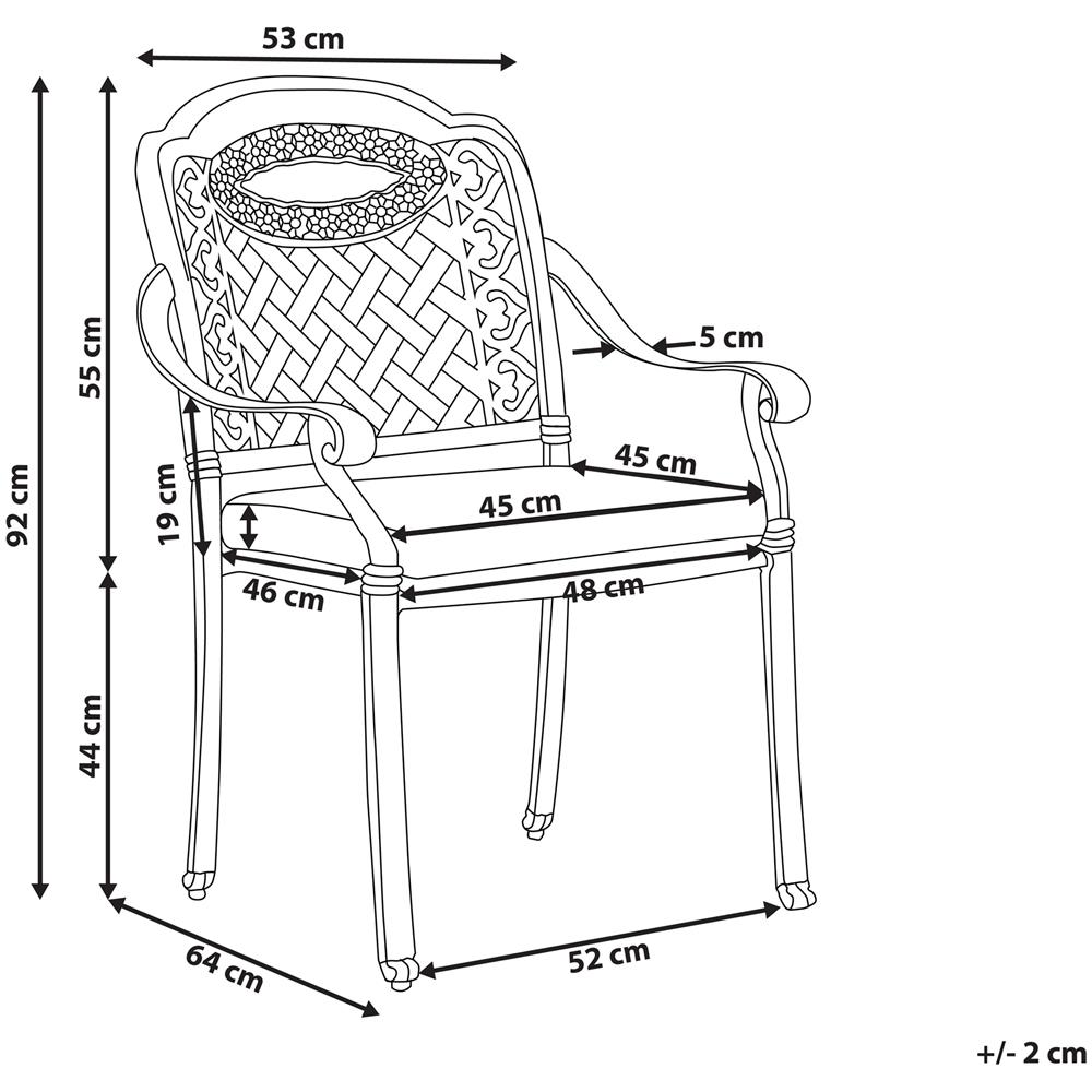 Set Di 4 Sedie Da Giardino Alluminio Marrone Scuro Manfria - Foto 2