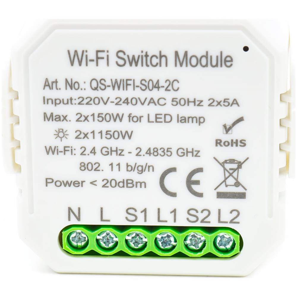 Safehome Pt82c Smart Relay A 2 Canali, Wifi, 2x5a, Controllo Internet, Applicazione Mobile Tuya Smart, Integrazione In Scenari Intelligenti E Automazione Con Altri Prodotti Compatibili Tuya, Alexa - Foto 1