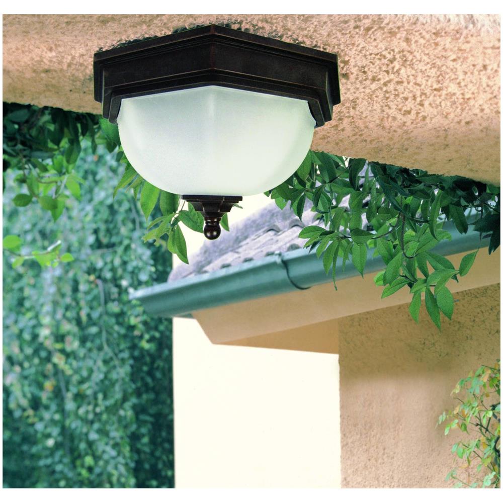 Lanterna Da Soffitto A Filo Muro 2 Luci Bronzo Ip44, Attacco E27 - Foto 2