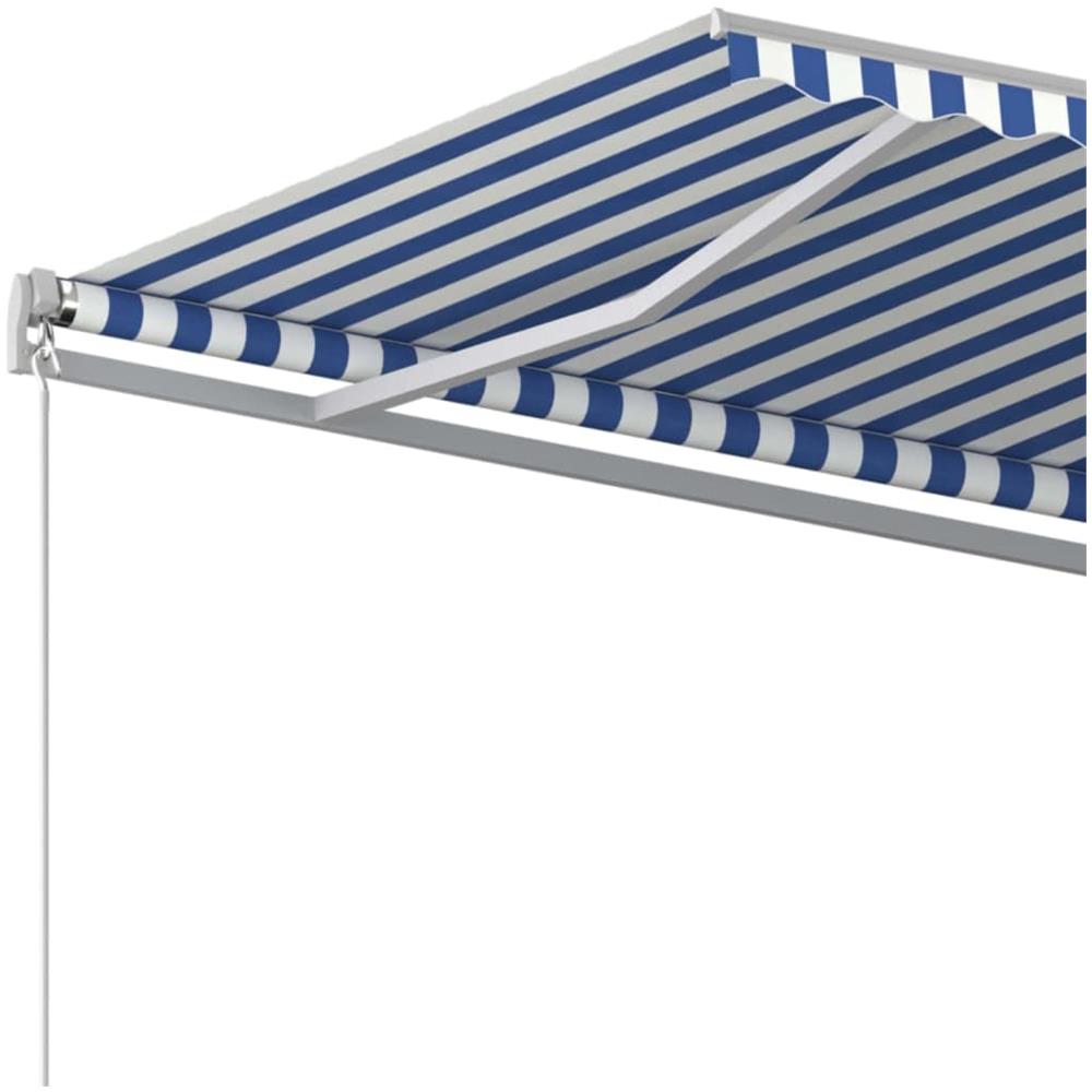 Tenda Da Sole Retrattile Manuale 600x350 Cm Blu E Bianco - Foto 5