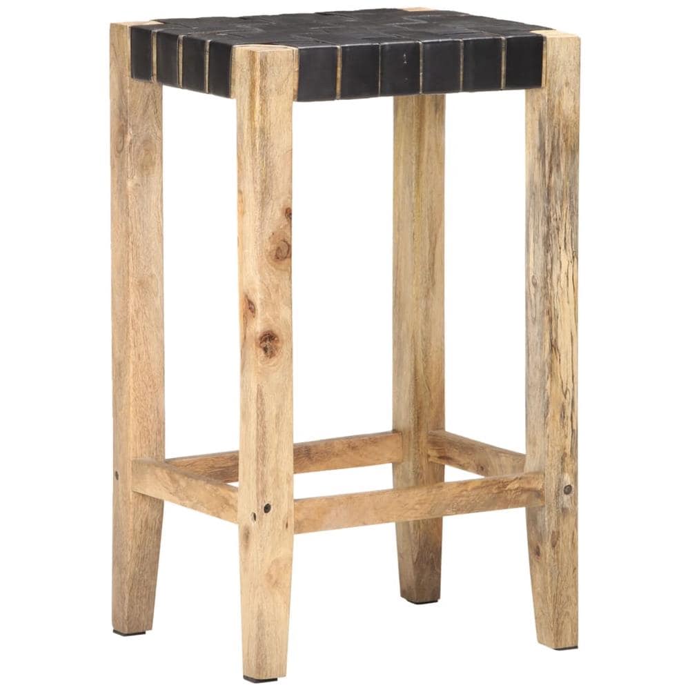 Sgabelli Da Bar 2pz Neri 75cm In Vera Pelle - Foto 8