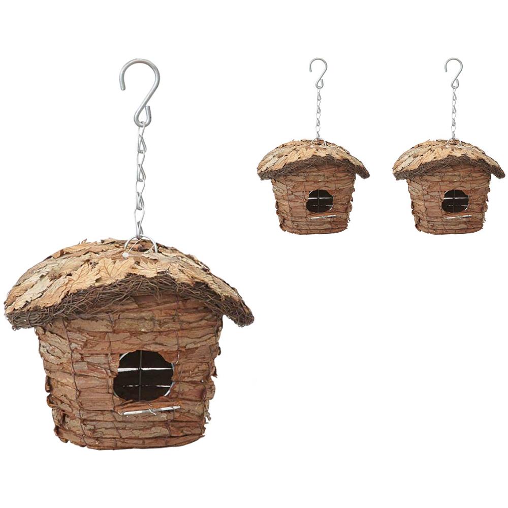 3 Casette Per Uccelli Modello Ovale Con Tetto E Foglie Il Rifugio Perfetto - Foto 1