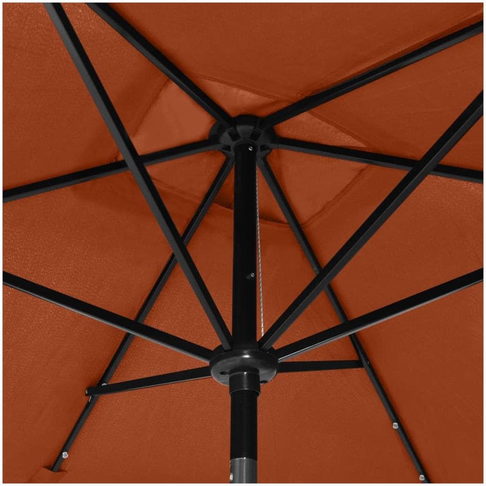 Ombrellone da Esterni con LED e Palo in Acciaio Terracotta 2x3m - Foto 3