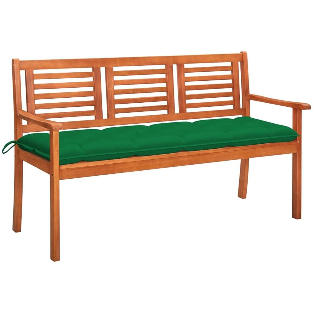 Panchina da Giardino e Cuscino 3 Posti 150cm Eucalipto Massello - Foto 1