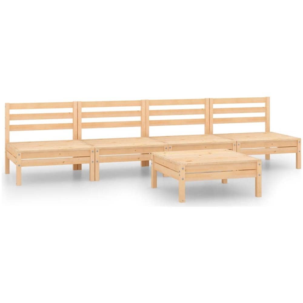 Set Divani Da Giardino 5 Pz In Legno Massello Di Pino - Foto 2