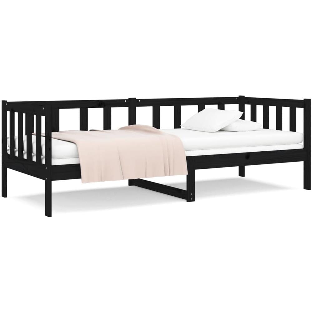 Dormeuse Nera 90x190 Cm In Legno Massello Di Pino - Foto 2