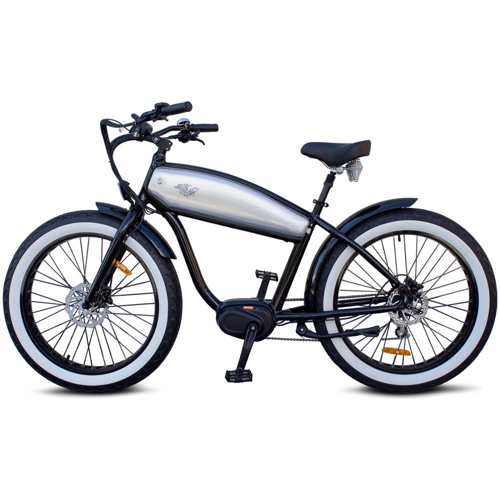 Outlaw Rs - Motor Central - Acciaio Nero E Inossidabile - 350w / 10ah - Central Motor Vintage Chopper E-bike - Bicicletta Elettrica Retrò Cruiser Custom - Foto 2