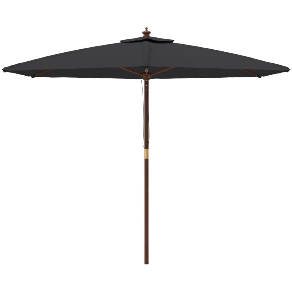 Ombrellone Da Giardino Con Palo In Legno Nero 299x240 Cm - Foto 3