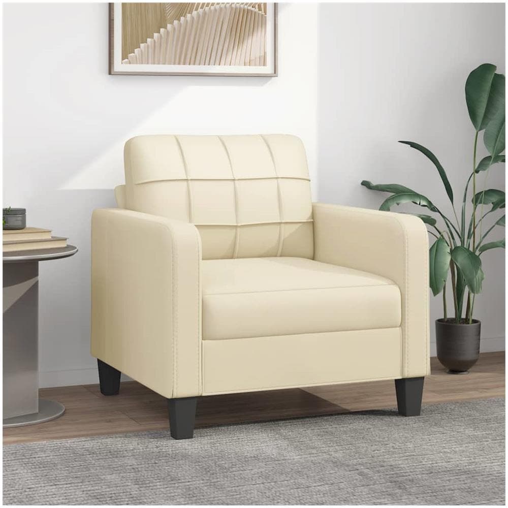 Poltrona Crema 60 Cm In Similpelle - Foto 1