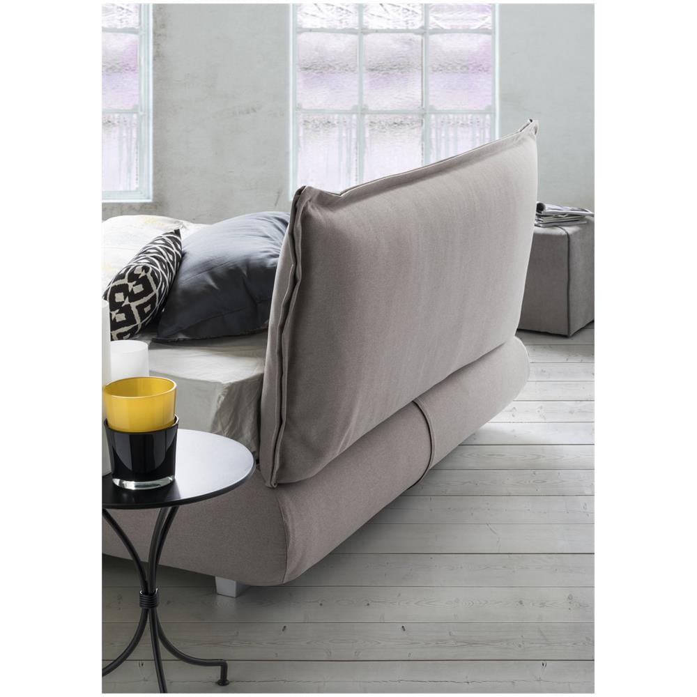 Letto Matrimoniale Ilenia, Letto Contenitore Con Rivestimento E Testata In Tessuto, 100% Made In Italy, Apertura Frontale, Adatto Per Materasso 160x190 Cm, Grigio - Foto 4