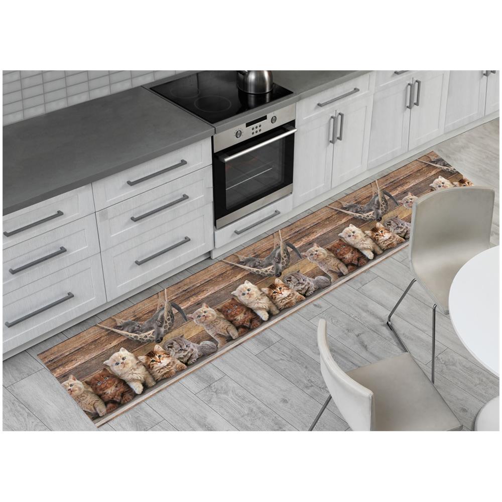 Tappeto Passatoia Cucina Antiscivolo Sottolavello Digitale Fantasie Varie 50x50 Gatto Amaca - Foto 1