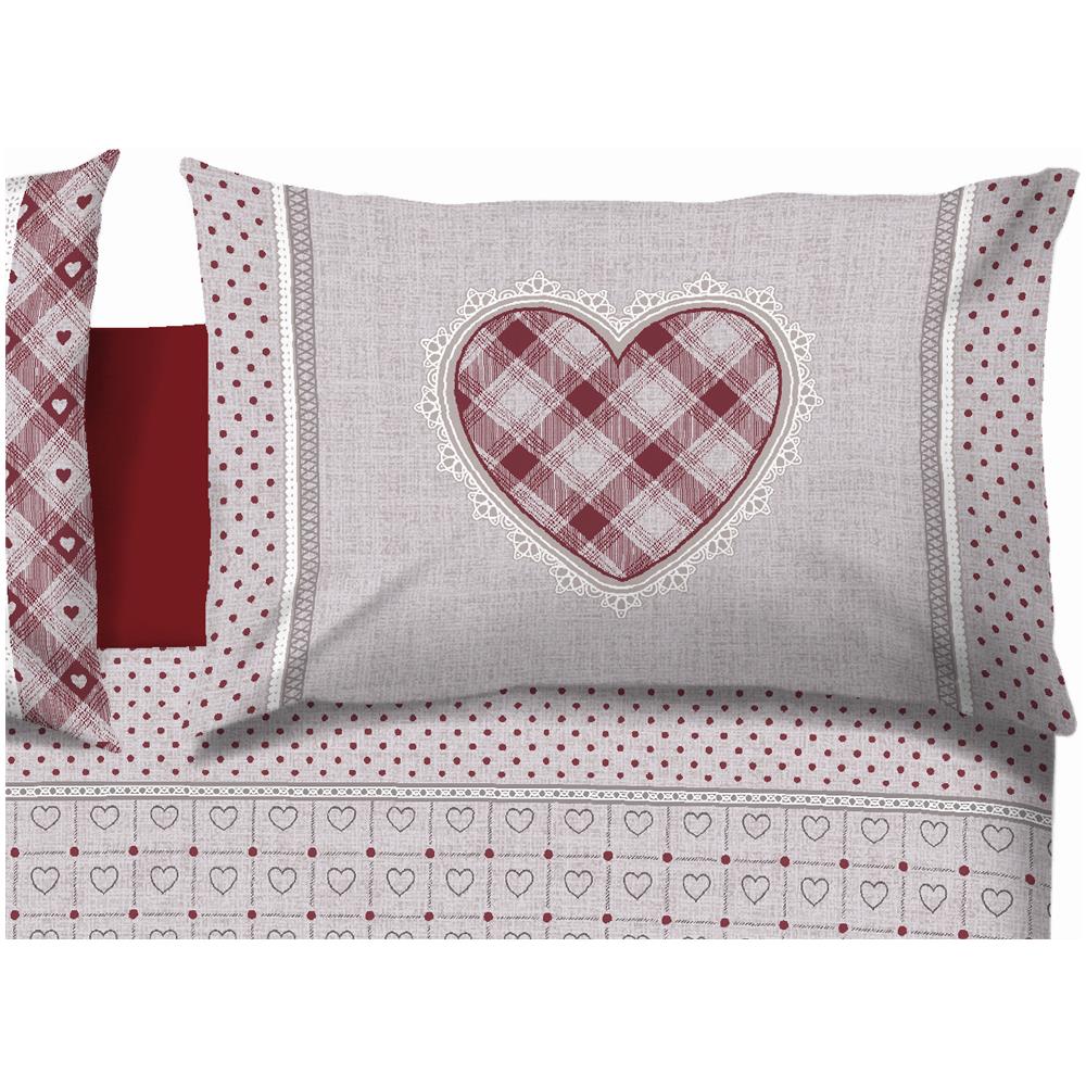 Copripiumino Sacco Piumone Pensieri Delicati Cotone Disegno Chalet Matrimoniale Rosso - Foto 5