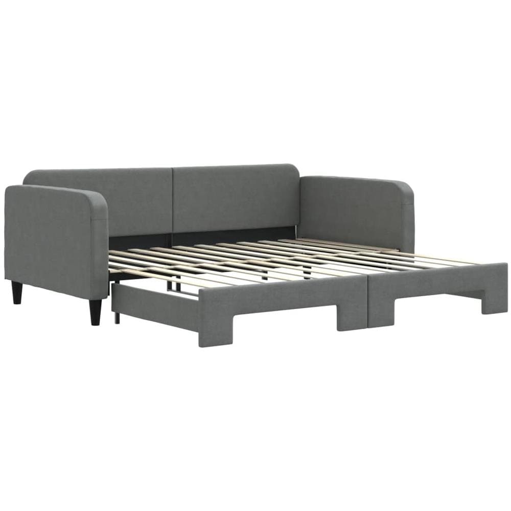 Divano Letto Con Letto Estraibile Grigio Scuro 100x200 Tessuto - Foto 2