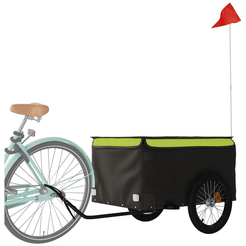Rimorchio Da Bici Da Carico Nero E Verde 45 Kg In Ferro - Foto 3
