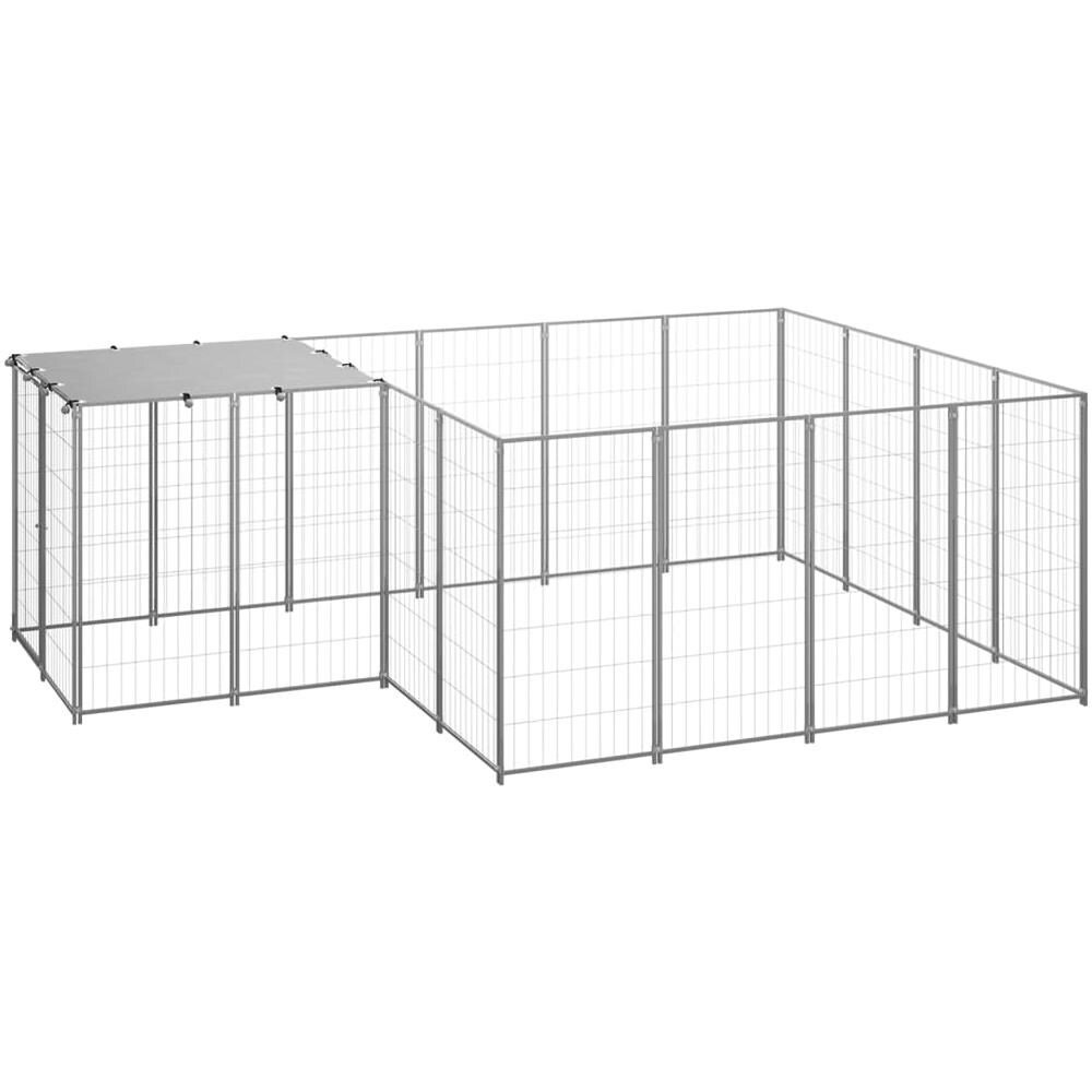 Gabbia Per Cani Argento 6,05 M In Acciaio - Foto 1