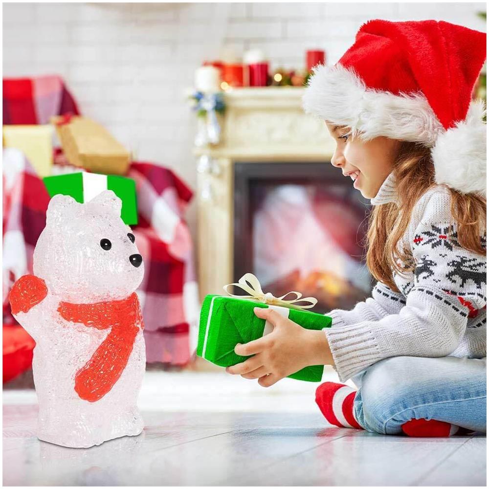 Orso Orsetto Polare Forma Acrilica Natalizio Led Illuminazione Esterni e Interni - Foto 4