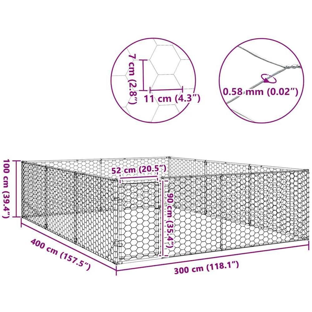 Cuccia per Cani da Esterno con Porta 3x4x1 m Acciaio Zincato - Foto 8