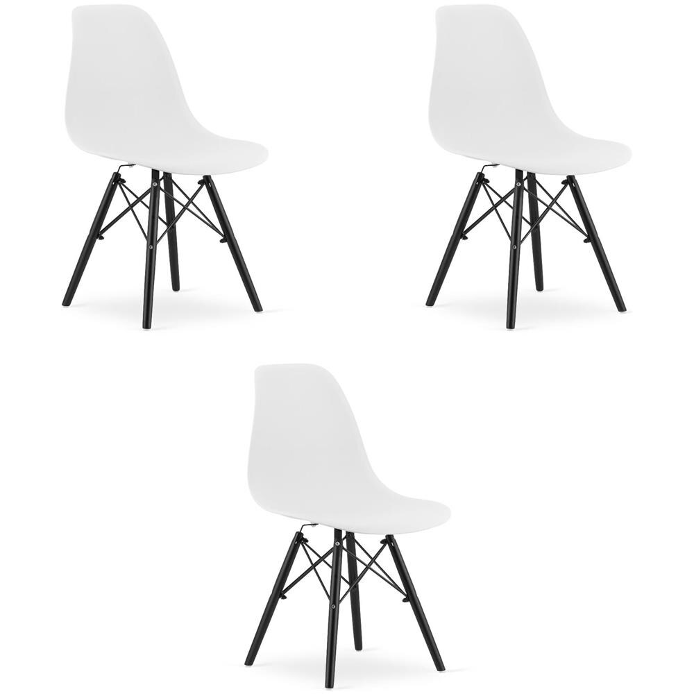 Sedia Valora OSAKA bianca gambe nere design ergonomico x3 - Foto 1