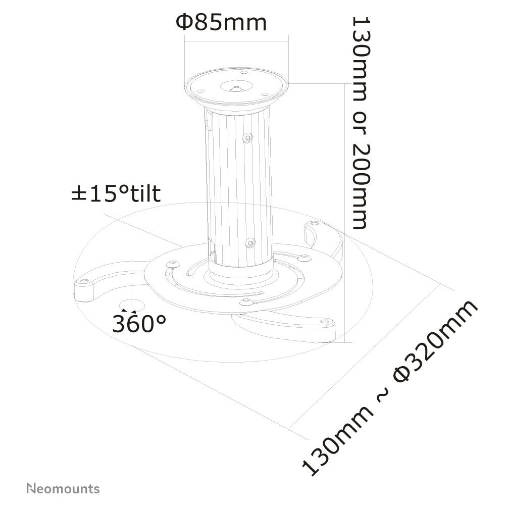 BEAMER-C80 Supporto da Soffitto per Proiettori - Foto 5