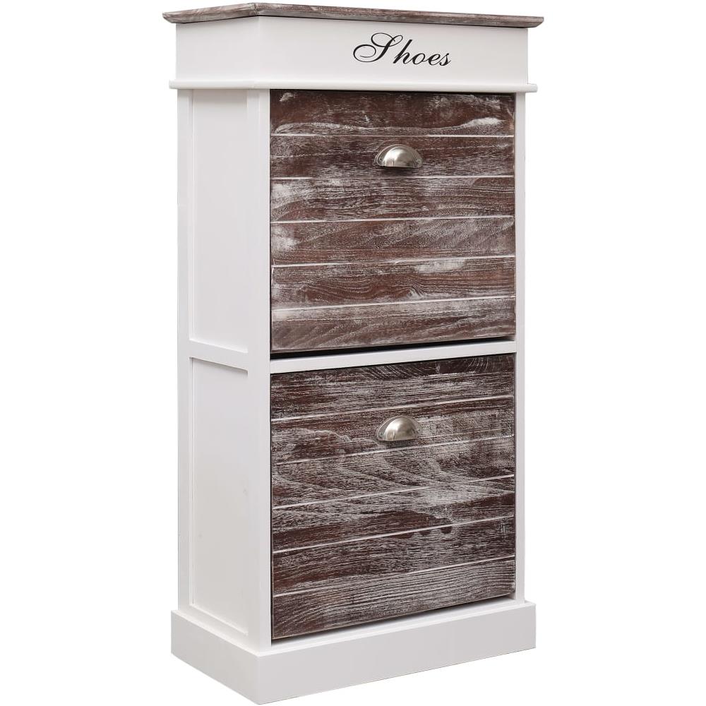 Scarpiera Marrone 50x28x98 Cm In Legno Di Paulownia - Foto 1