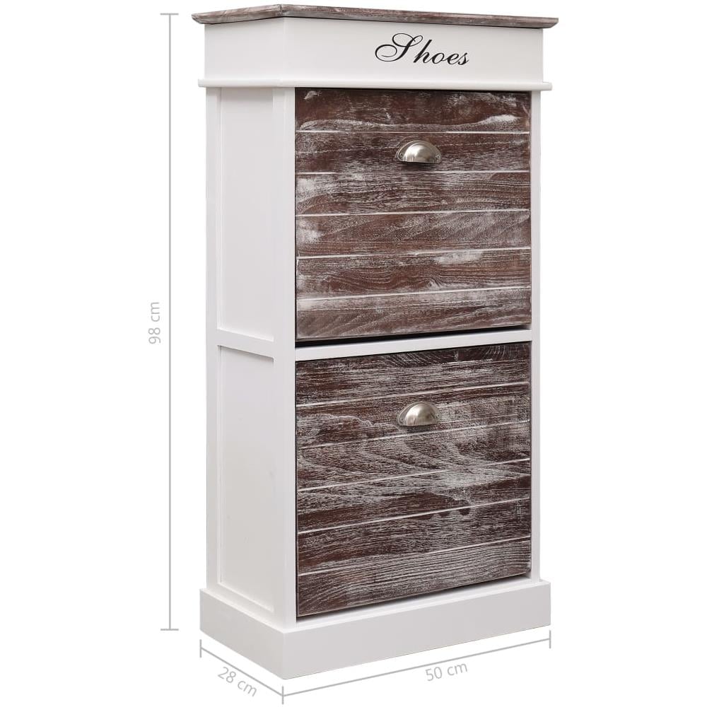 Scarpiera Marrone 50x28x98 Cm In Legno Di Paulownia - Foto 8