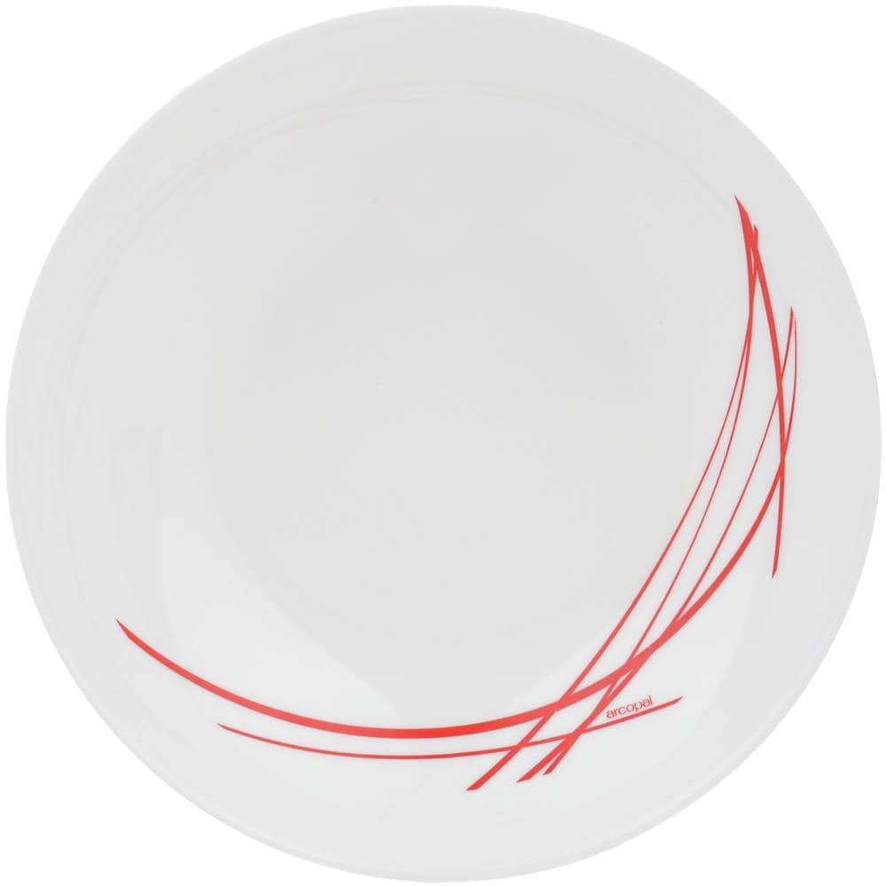 Set Piatti Domitille Rosso In Vetro Opalino, Da 18 Pezzi Rosso - Foto 7