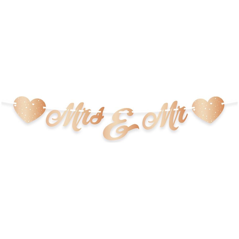 Folat Bv - Ghirlanda In Cartone Oro Rosa Mr + Mrs - Foto 1