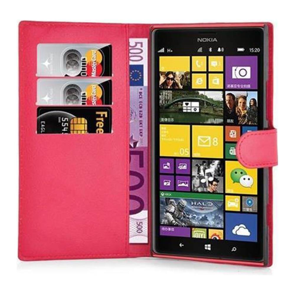 Custodia Compatibile Con Nokia Lumia 1520 In Rosso Carminio - Coperchio Protettiva Con Chiusura Magnetica, Funzione Stand E Tasca Per Le Carte - Foto 1